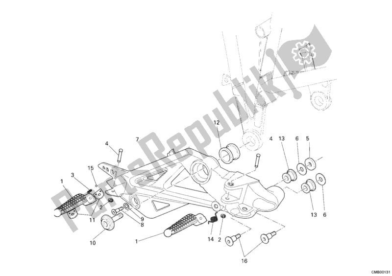 Wszystkie części do Podnó? Ki Prawe Ducati Multistrada 620 USA 2006